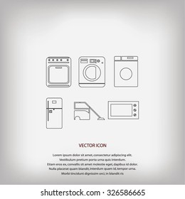 Flat  icons home appliances vector