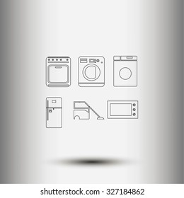 Flat  icons home appliances vector