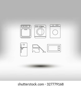 Flat  icons home appliances vector