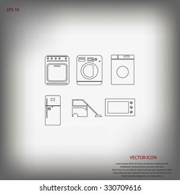 Flat  icons home appliances vector
