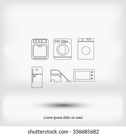 Flat  icons home appliances vector