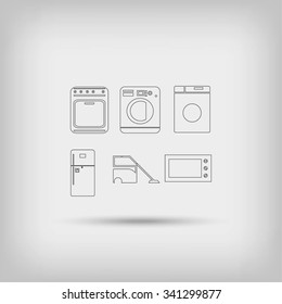 Flat  icons home appliances vector