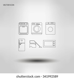 Flat  icons home appliances vector