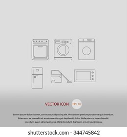 Flat  icons home appliances vector