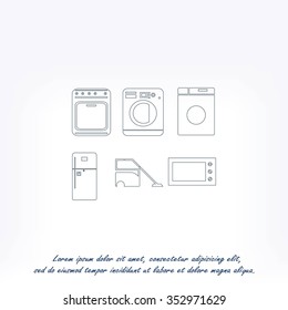 Flat  icons home appliances vector