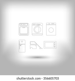 Flat  icons home appliances vector