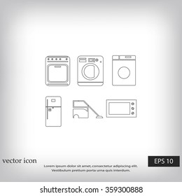 Flat  icons home appliances vector