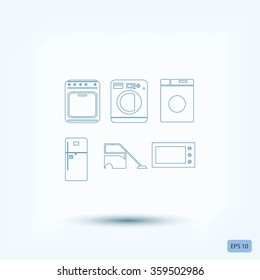 Flat  icons home appliances vector