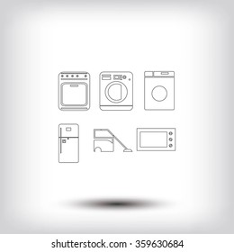 Flat  icons home appliances vector