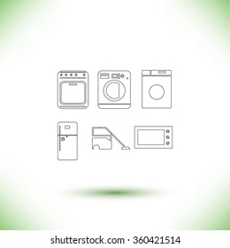 Flat  icons home appliances vector