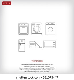 Flat  icons home appliances vector