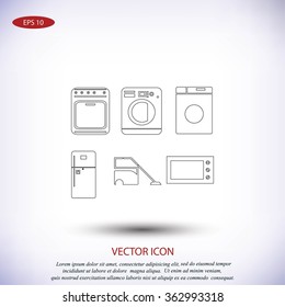 Flat  icons home appliances vector