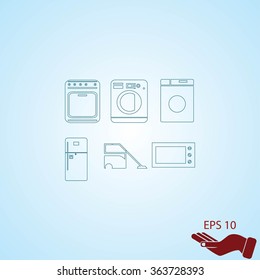 Flat  icons home appliances vector
