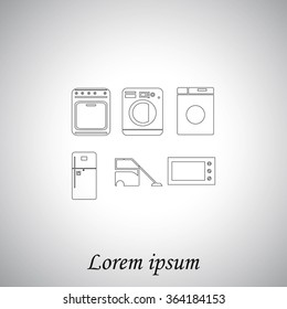 Flat  icons home appliances vector