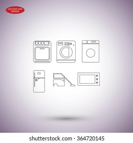 Flat  icons home appliances vector
