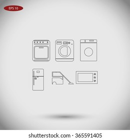 Flat  icons home appliances vector