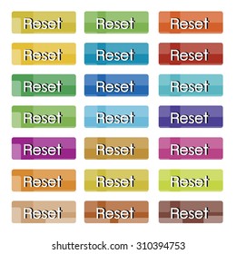 Flat Icons, Illustration Set of 16 Reset Icons or Redo Symbols with Computer and Technology Concepts.