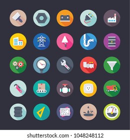 
Flat Icons of Industrial and Construction Elements
