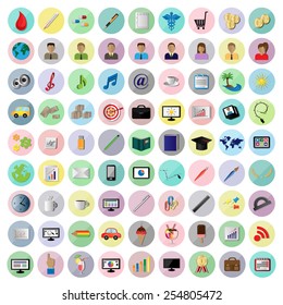Flat Icons - Isolated On White Background - Vector Illustration, Graphic Design Editable For Your Design