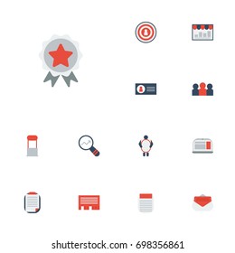 Flat Icons Journal, Market, Message And Other Vector Elements. Set Of Marketing Flat Icons Symbols Also Includes Laptop, Client, Brand Objects.