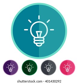 Flat icons light bulb for Web, Mobile and business
