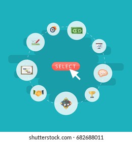 Flat Icons Limit, Discussion, Show And Other Vector Elements. Set Of Startup Flat Icons Symbols Also Includes Startup, Coin, Schedule Objects.