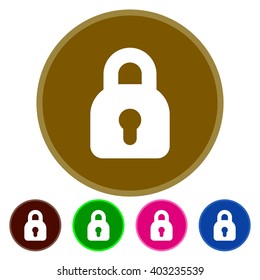 Flat icons locked for Web, Mobile and business