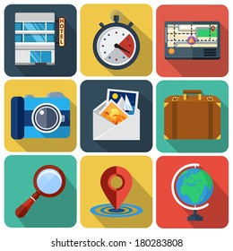 Flat Icons with long shadow