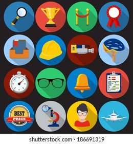 Flat Icons with long shadow set 3