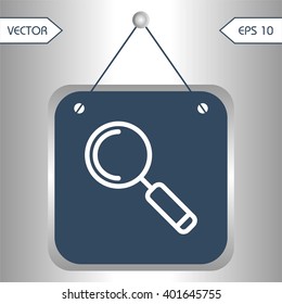 Flat icons magnifying glass for Web, Mobile and business