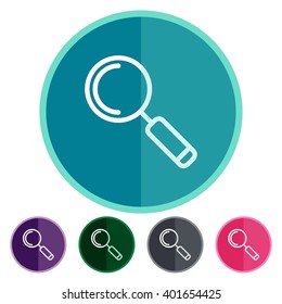 Flat icons magnifying glass for Web, Mobile and business