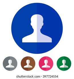 Flat icons mans silhouette for Web, Mobile and business