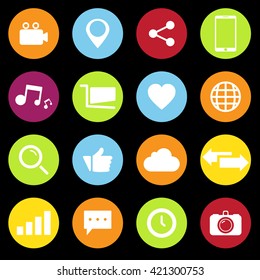 flat icons media