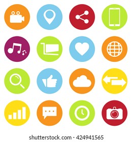 flat icons media