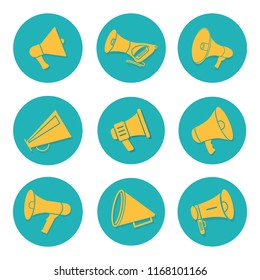 flat icons for Megaphone set,vector illustrations