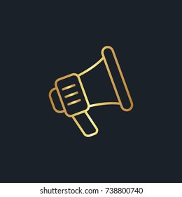 flat icons for Megaphone,Gold color,vector illustrations