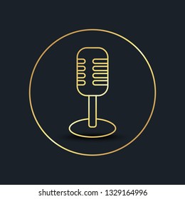 flat icons for Microphone,Gold color,vector illustrations