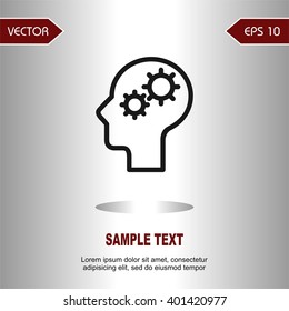 Flat icons mind gears for Web, Mobile and business