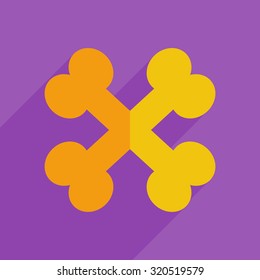Flat icons modern design with shadow of bones. Vector illustration
