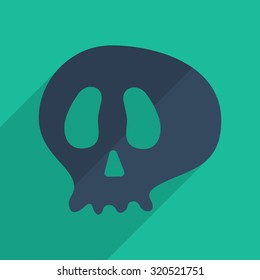 Flat icons modern design with shadow of skull. Vector illustration