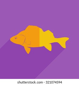 Flat icons modern design with shadow of perch. Vector illustration
