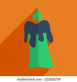 Flat icons modern design with shadow of candle. Vector illustration