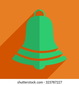 Flat icons modern design with shadow of Christmas bell. Vector illustration