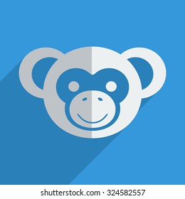 Flat icons modern design with shadow of monkey. Vector illustration