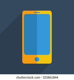 Flat icons modern design with shadow of mobile phone. Vector illustration
