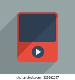 Flat icons modern design with shadow of player. Vector illustration