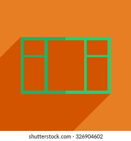 Flat icons modern design with shadow of window. Vector illustration