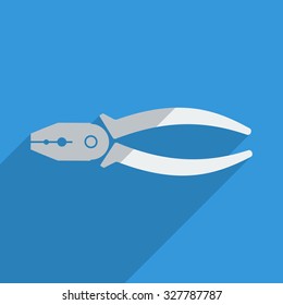 Flat icons modern design with shadow of pliers. Vector illustration