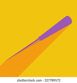 Flat icons modern design with shadow of bradawl. Vector illustration