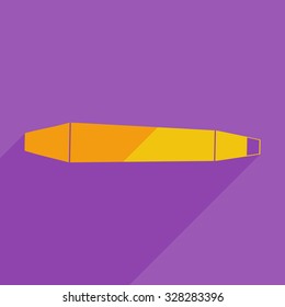 Flat icons modern design with shadow of chisel. Vector illustration